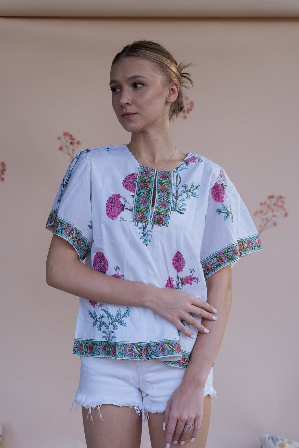 Gulab Bagh Top -Hand-Block Printed Cotton Top