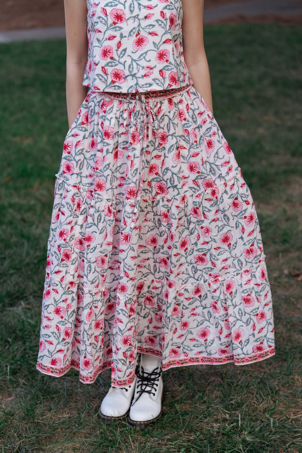 Blush Bloom Tiered Skirt