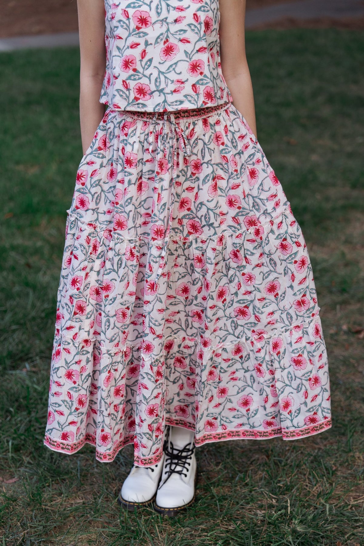 Blush Bloom Tiered Skirt