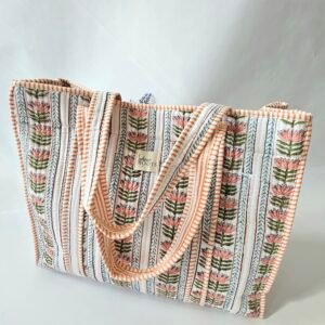 Hand Block Printed Tote Bag~