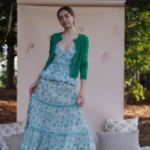 Neelvan Tiered Floral Skirt