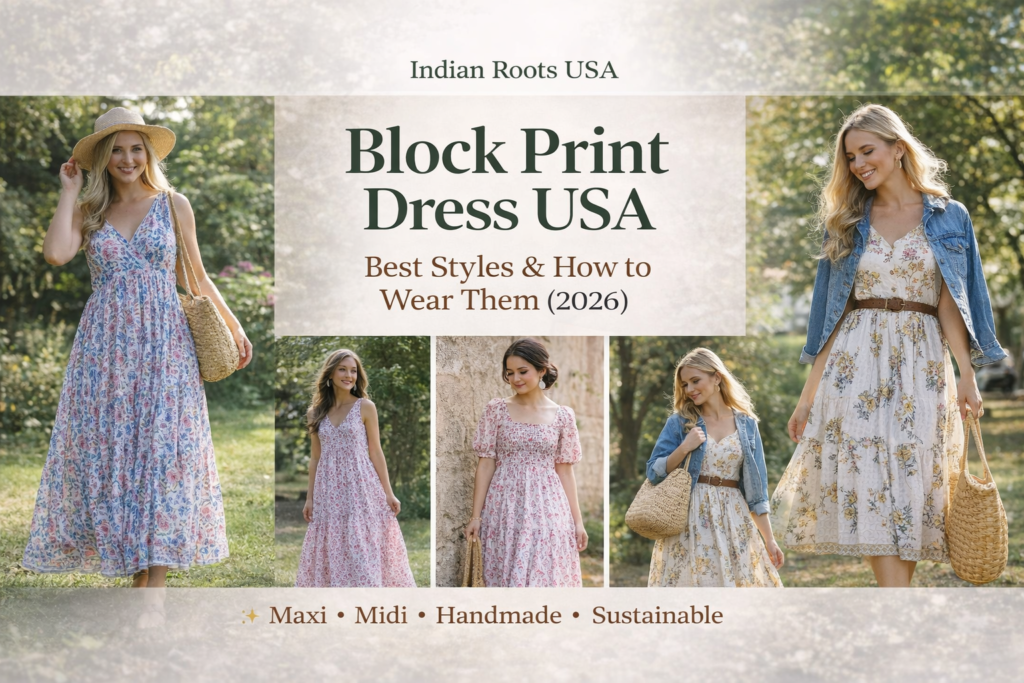 block print dress USA